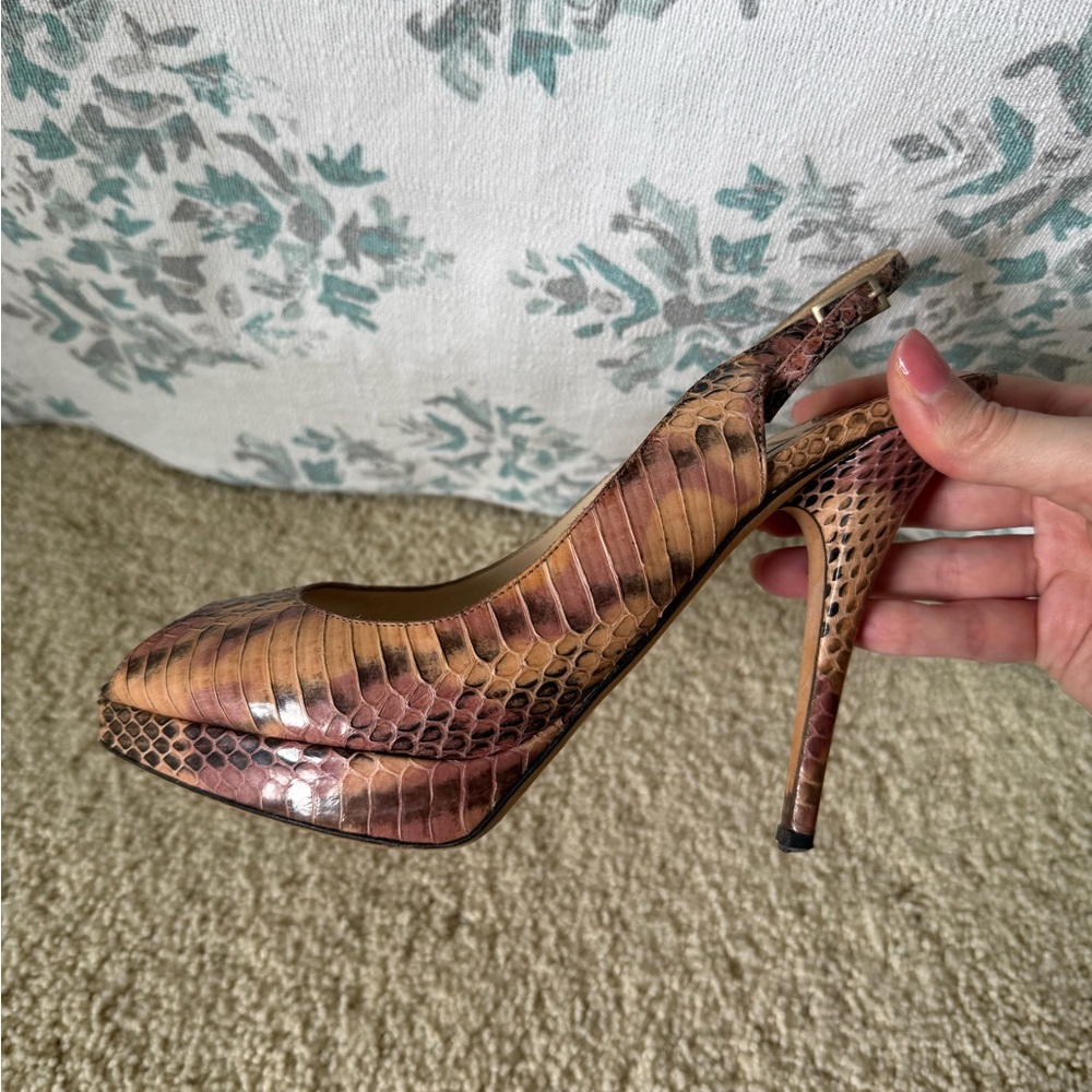 Jimmy Choo Snakeskin Slingback Heels - Picture 9 of 9